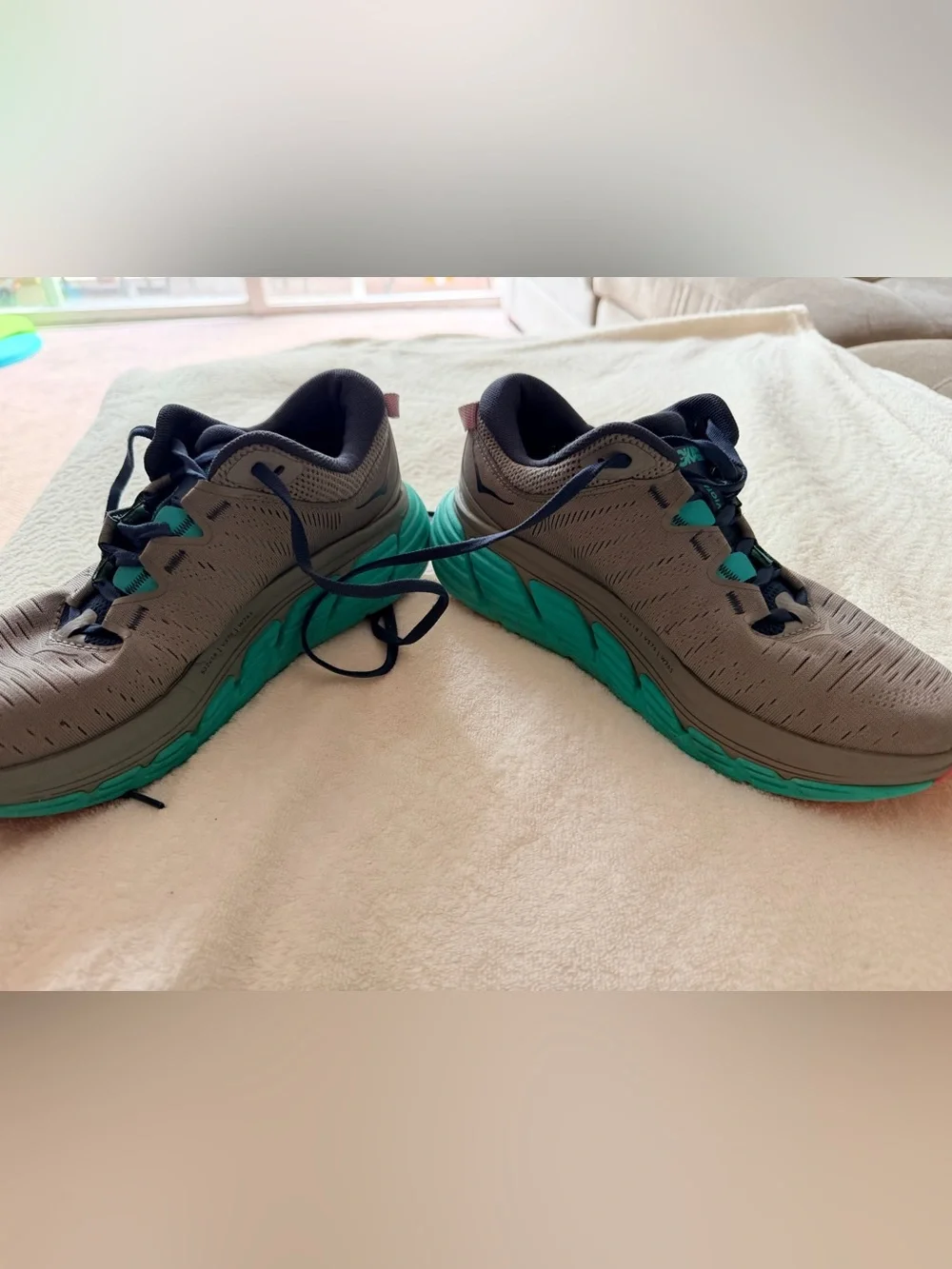 HOKA ONE ONE Gaviota 3 Women's Size 7.5B Grey Turquoise Maroon Running Shoes - Picture 4 of 7